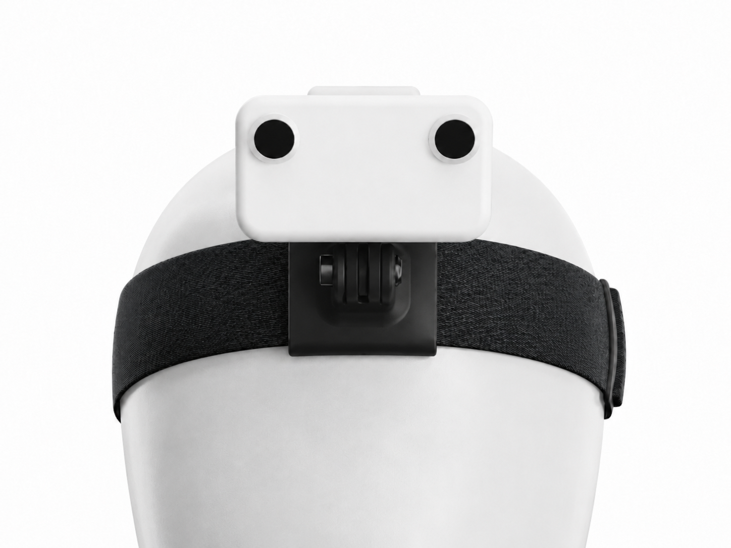 GI Ego1 rear view showing the stereo lens pair and headband mount